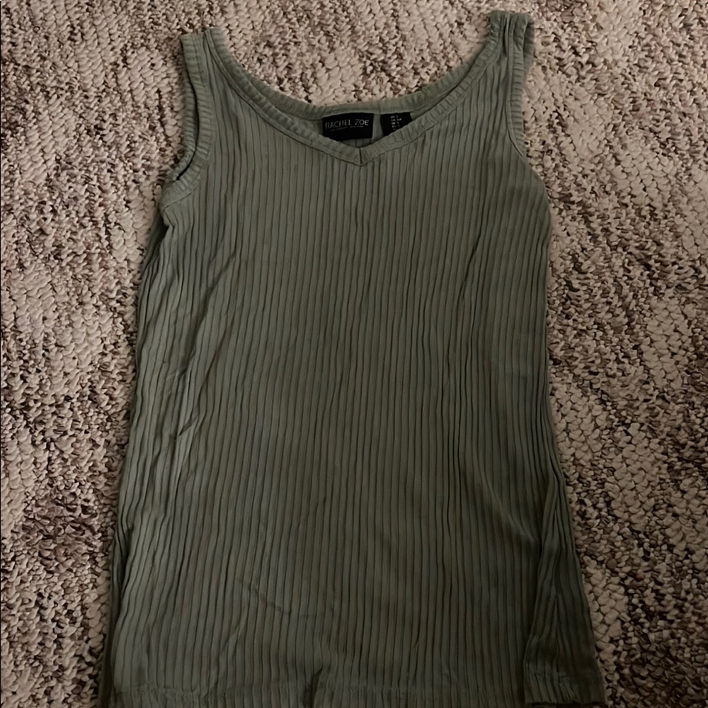Eddie Bauer Green Ribbed Sleeveless Tank Top